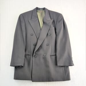 Bachrach Suit Jacket 100% Virgin Wool Men's 40W33R Double Breasted 23.5" Sleeves